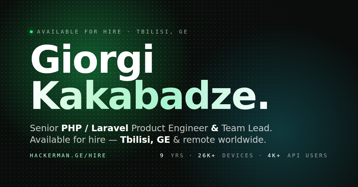 Giorgi Kakabadze — Senior PHP Full Stack Developer & Team Lead